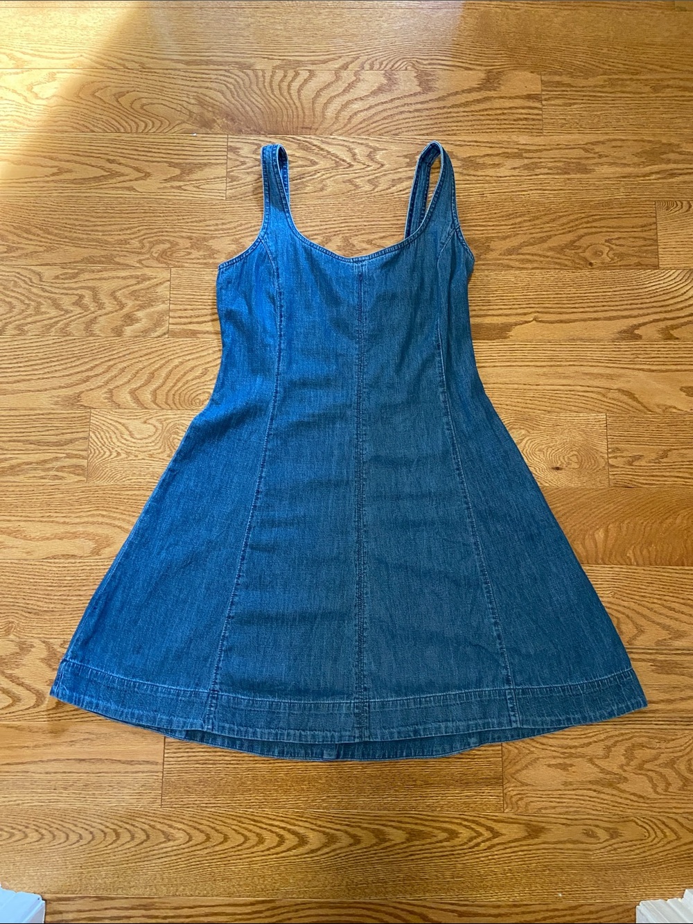 GAP Blue Denim Fit-and-Flare Tank Dress